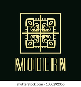 Vector geometric modern art deco style logo decoration