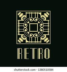 Vector geometric modern art deco style logo decoration