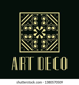 Vector geometric modern art deco style logo decoration