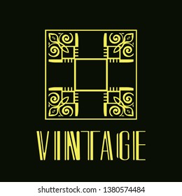 Vector geometric modern art deco style logo decoration