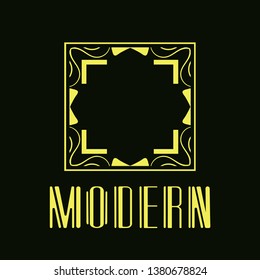 Vector geometric modern art deco style logo decoration