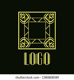 Vector geometric modern art deco style logo decoration