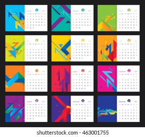 Vector geometric and modern calendar 2017 year design. Illustration
