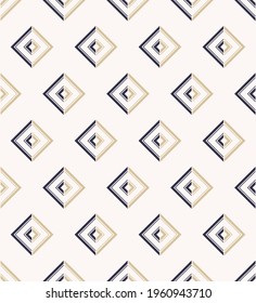 Vector geometric modern contemporary two tone blue - yellow gold color square shape seamless pattern on white cream background. Use for fabric, textile, cover, interior decoration elements, wrapping.