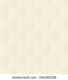 Forma de forma cuadrada de color gris crema geométrica y vectorial de fondo de patrón sin fisuras. Se utiliza para tejidos, textiles, revestimiento, elementos de decoración interior, envoltura.