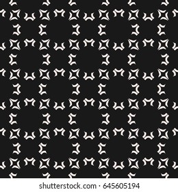 Vector geometric monochrome texture, seamless pattern with rounded geometrical shapes. Regular grid, repeat tiles. Abstract dark background. Square design element for prints, decoration, digital, web