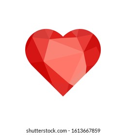 Vector Geometric Mosaic Heart . Template for Valentines Day Design
 icon isolated vector illustration