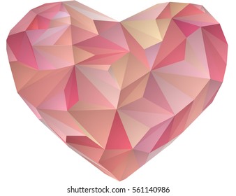 Vector Geometric Mosaic Heart . Template for Valentines Day Design