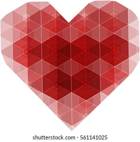 Vector Geometric Mosaic Heart . Template for Valentines Day Design