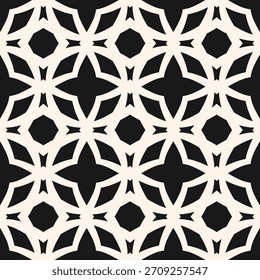 Adorno de mosaico geométrico de Vector con azulejos, celosía, rejilla, Formas florales, diamantes. Fondo geométrico elegante simple. Patrón sin fisuras con motivos góticos medievales. Abstractas diseño en blanco y negro