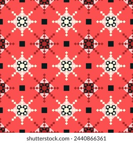 Vector - geometric motive seamless pattern, colored illustration.