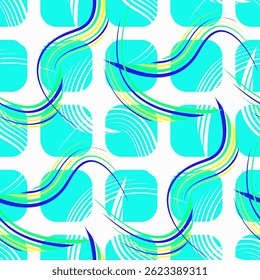 Vetor - Motivos geométricos padrão sem costura, colorido.