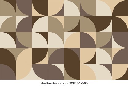 Vector geometric mural background. Abstract composition made with geometrical shapes in Bauhaus style. Neutral colors. Delicate design for banner, poster, prints, cards. EPS 10.  