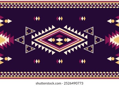 Vector geometric navajo tribal ethnic seamless pattern background. Native folk textile background