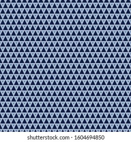 Vector Geometric Nested Triangles in Shades of Blue on Blue Background. Background for textiles, cards, manufacturing, wallpapers, print, gift wrap and scrapbooking.