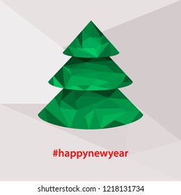 vector geometric new year tree