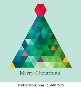 vector geometric new year tree