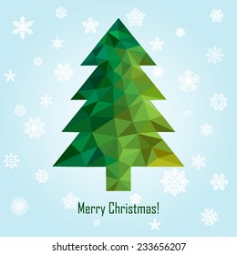 vector geometric new year tree