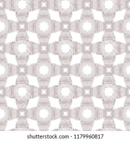 Vector geometric Norwegian Xmas seamless pattern background of stitched crosses in neutral beige color. For Christmas wrapping paper, packaging and more.