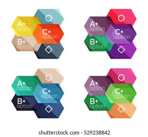 Plantillas de infografía de opciones geométricas vectoriales