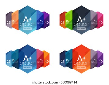 Vector geometric option infographic templates