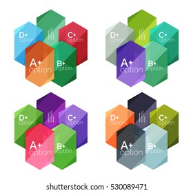 Vector geometric option infographic templates