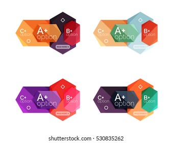 Vector geometric option infographic templates