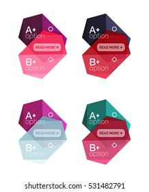 Plantillas de infografía de opciones geométricas vectoriales