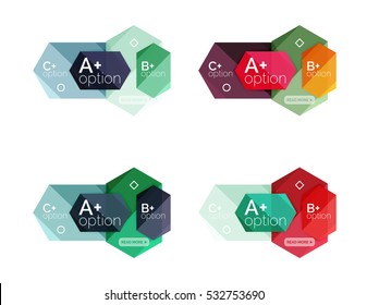Plantillas de infografía de opciones geométricas vectoriales