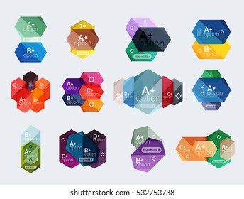 Plantillas de infografía de opciones geométricas vectoriales