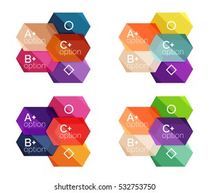 Vector geometric option infographic templates