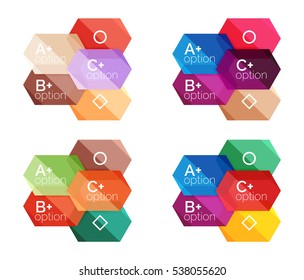 Plantillas de infografía de opciones geométricas vectoriales