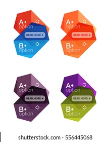 Vector geometric option infographic templates