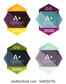 Plantillas de infografía de opciones geométricas vectoriales