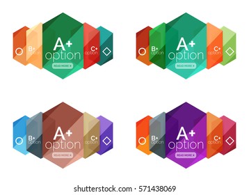 Vector geometric option infographic templates