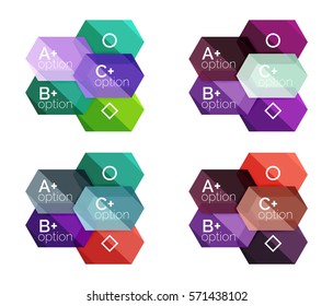 Vector geometric option infographic templates