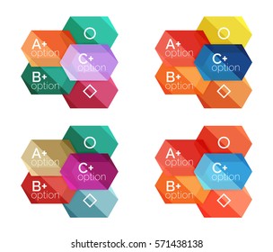 Plantillas de infografía de opciones geométricas vectoriales