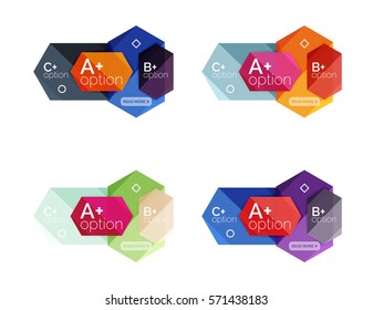 Vector geometric option infographic templates