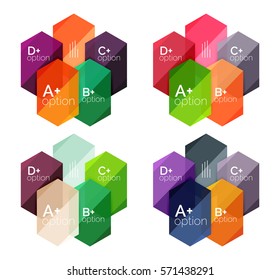 Vector geometric option infographic templates