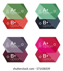 Plantillas de infografía de opciones geométricas vectoriales