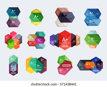 Plantillas de infografía de opciones geométricas vectoriales