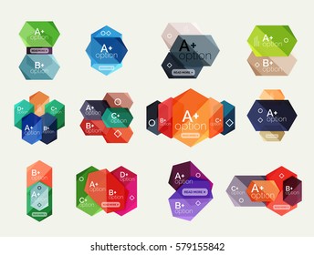 Vector geometric option infographic templates