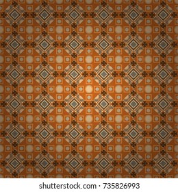 Vector geometric orange, beige and brown seamless background.