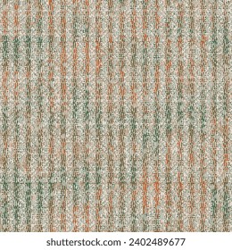 Vector geometric orange green white vector bleeding madras seamless pattern design striped textured. jacquard weave or print  design