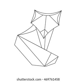 Vector geometric origami fox