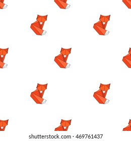 Vector geometric origami fox pattern