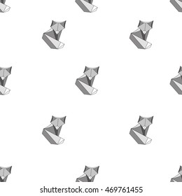 Vector geometric origami fox pattern