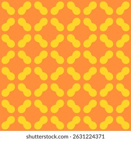 Ornamento geométrico vetorial. Abstrato padrão sem emenda com formas arredondadas, grade, malha, rede, telhas. Fundo laranja funky bonito e amarelo. Retro vintage estilo textura. Projeto geográfico de verão repetido