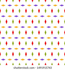 Vector geometric ornament of colored rhombuses. Seamless pattren design.