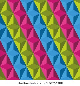 Vector geometric ornament consisting of multi-colored rhombs
